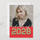 Rood & Brons Goud Krijtbord Filmstrip Afstuderen Kaart (Achterkant)