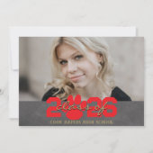 Rood & Brons Goud Pawprint Afstuderen Foto Kaart (Achterkant)