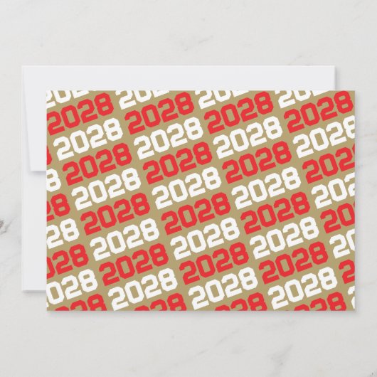 Rood & Brons Modern Afstuderen Fotouitnodiging Kaart (Achterkant)