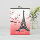 Rood bruiloft in de predikaat-Eiffeltoren Kaart (Staand voorkant)
