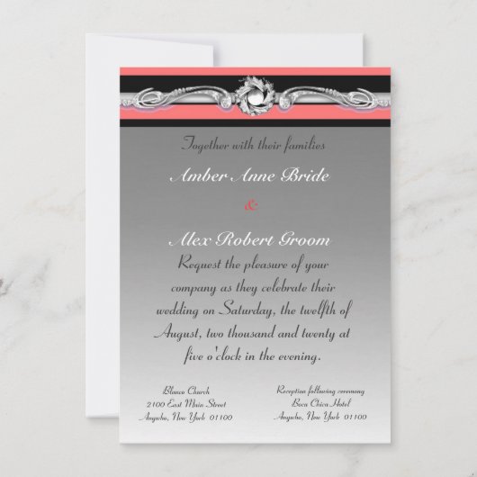 Rood bruiloft in de predikaat-Eiffeltoren Kaart (Achterkant)