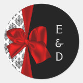 rood bruiloft Monogram label (Voorkant)