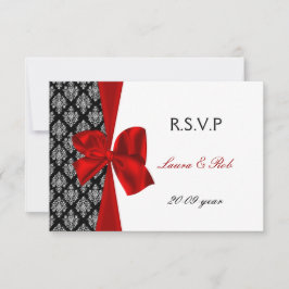 Rood, bruiloft RSVP kaarten standaard 3.5 x 5 Kaartje