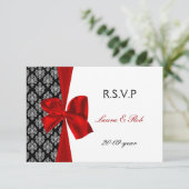 Rood, bruiloft RSVP kaarten standaard 3.5 x 5 Kaartje (Staand voorkant)