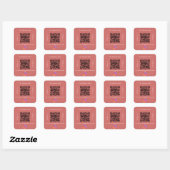 Rood bruin bedrijfsnaam qr code instagram vierkante sticker (Vel)