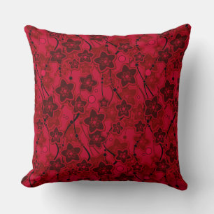 Rood Bruin Bloemen Rustieke mode Patroon Retro Kussen