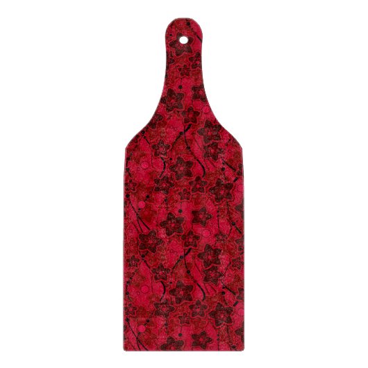 Rood Bruin Bloemen Rustieke mode Patroon Retro Snijplank (Voorkant)