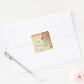  rood bruin bloemenwervelingen bruiloft stickers (Envelop)