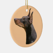 Rood/bruin Doberman Pinscher hoofd Ornament (Rechts)