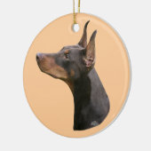 Rood/bruin Doberman Pinscher hoofd Ornament (Links)