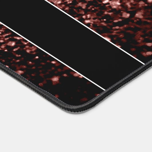 Rood bruin faux glitter fonkelt Monogram Bureaumat (Hoek)