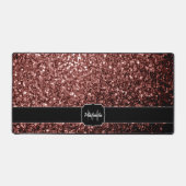 Rood bruin faux glitter fonkelt Monogram Bureaumat (Voorkant)