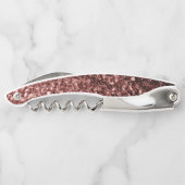 Rood bruin faux glitter fonkelt Monogram Kurkentrekker (Achterkant)