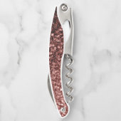 Rood bruin faux glitter fonkelt Monogram Kurkentrekker (Achterkant)