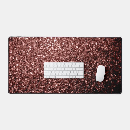 Rood bruin faux glitter schittert bureaumat (Keyboard & Muis)