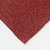 Rood Bruin Faux Leer Monogram Naam Aangepast Fleece Deken (Hoek)