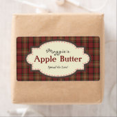 Rood & Bruin geruite Apple Butter Jam Jar Labels (Insitu)