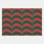 Rood Bruin Groen Abstract Geometrisch Inpakpapier Vel (Voorkant 3)