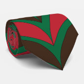 Rood Bruin Groen Abstract Geometrisch Stropdas (Opgerold)