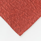 Rood Bruin Lederen Kijk Monogram Naam Groot Aangep Fleece Deken (Hoek)