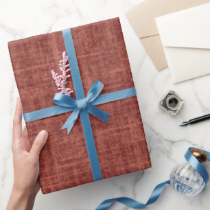 Rood Bruin Linnen Cadeaupapier