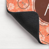 Rood bruin naaipatroon met monogram muismat (Hoek)