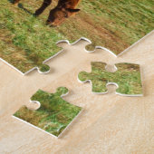 Rood bruin paard, Blauwgroen blauwe hemel Legpuzzel (Zijkant)