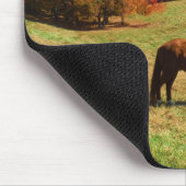 Rood bruin paard, Blauwgroen blauwe hemel Muismat (Hoek)