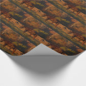 Rood bruin paard, herfst bossen. cadeaupapier (Hoek)