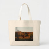 Rood bruin paard, herfst bossen. grote tote bag (Voorkant)