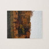Rood bruin paard, herfst bossen. legpuzzel (Horizontaal)