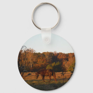 Rood bruin paard, herfst bossen. sleutelhanger