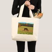 Rood bruin paard in de herfstbomen grote tote bag (Voorkant (product))