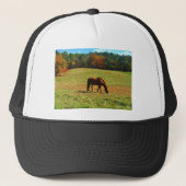 Rood bruin paard in de herfstbomen trucker pet (Voorkant)