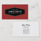 Rood Bruin Retro Elegant Advocaat Visitekaartje (Voorkant / Achterkant)
