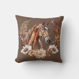 Rood bruin Sorrel Horse Autumn Wreath Sierkussen