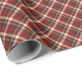 Rood bruin Tartan Naadloos Patroon Cadeaupapier (Rol Hoek)