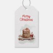 rood bruin Waterverf Candy Cane Pannenkoek Cadeaulabel (Voorkant)