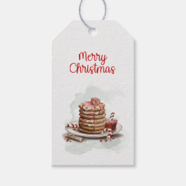  rood bruin Waterverf Candy Cane Pannenkoek Cadeaulabel