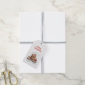  rood bruin Waterverf Candy Cane Pannenkoek Cadeaulabel (Met Touw)
