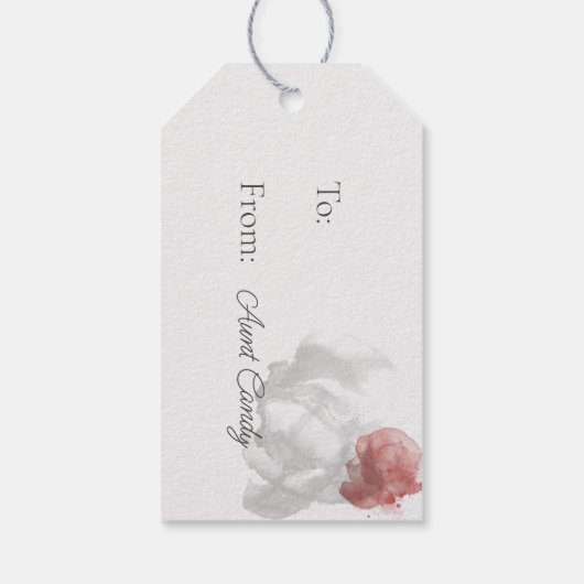 rood bruin Waterverf Candy Cane Pannenkoek Cadeaulabel (Achterkant)