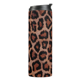 Rood Bruin Zwart Leopard Dierenprint Thermosbeker