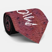 Rood Bruin Zwart Ombre Roest Metaal Aangepaste naa Stropdas (Opgerold)