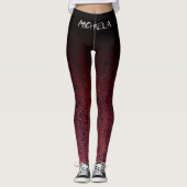 Rood Bruin Zwart Ombre Rust Metaal Aangepaste naam Leggings (Voorkant)