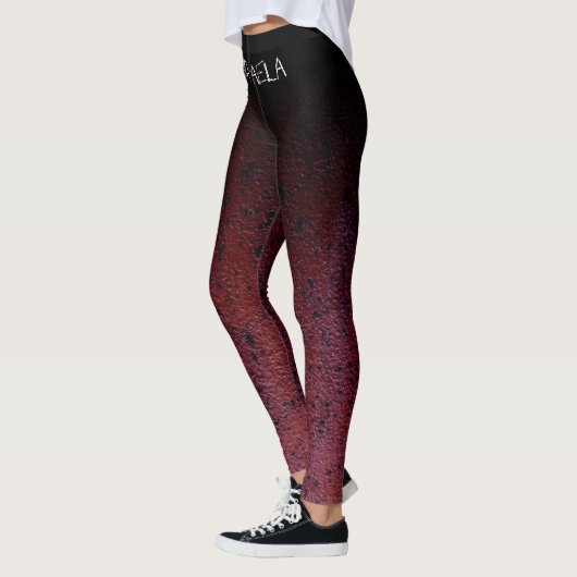 Rood Bruin Zwart Ombre Rust Metaal Aangepaste naam Leggings (Links)