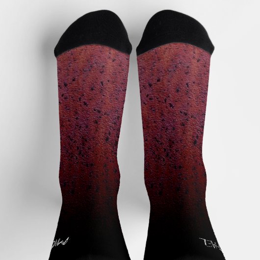 Rood Bruin Zwart Ombre Rust Metaal Aangepaste naam Sokken (Top)