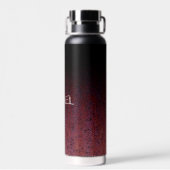 Rood Bruin Zwart Ombre Rust Metaal Aangepaste naam Waterfles (Achterkant)