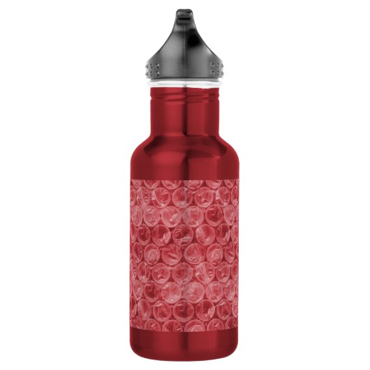 Rood bubbelplastic patroon waterfles (Rechts)