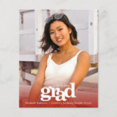 Rood budget afstuderen foto gewaagde uitnodiging (Voorkant)