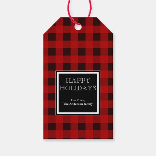 Rood Buffalo Betaald Label Cadeau Cadeaulabel (Voorkant)